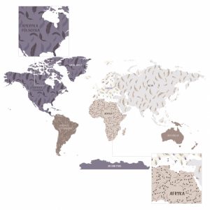 mapa świata naklejka na ścianę